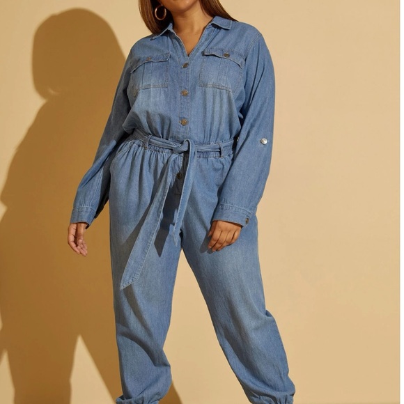 Brand New Denim Joggers Jumpsuit Size 36 - Picture 6 of 16